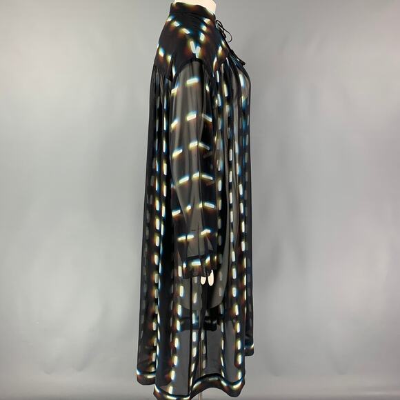 DRIES VAN NOTEN SS 21 Size 8 Black Multi-Color Silk Print Tunic Dress - Picture 3 of 6